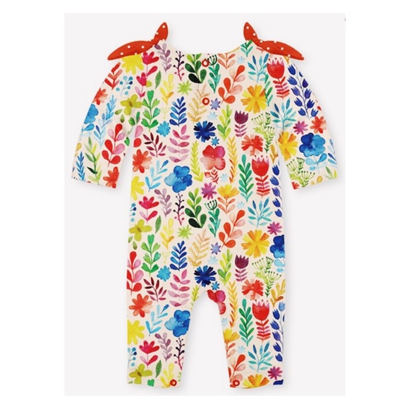 Like New Penelope Plumm 🍑 Puff & Dark Orange Floral Knot Playsuit 2T | Adorable - Picture 3 of 9